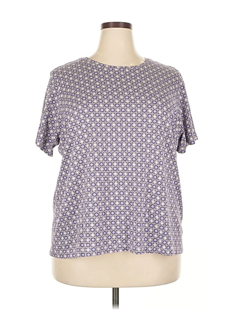 Pre-owned Lands' End Short Sleeve T-shirt In Purple