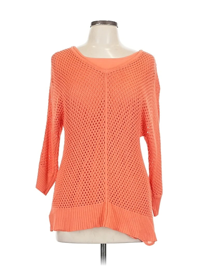 Pre-owned Chico's Pullover Sweater In Orange