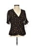 Madewell 100% Silk Black Short Sleeve Silk Top Size 00 - photo 1