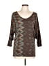 Nally & Millie Chevron-herringbone Brown Pullover Sweater Size L - photo 1