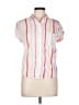 Ecru Stripes White Ivory Short Sleeve Blouse Size M - photo 1