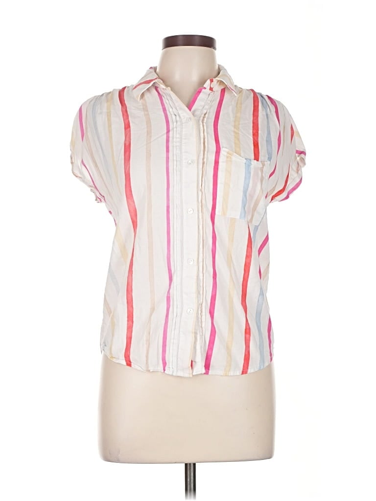Pre-owned Ecru Short Sleeve Blouse In White