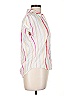 Ecru Stripes White Ivory Short Sleeve Blouse Size M - photo 4