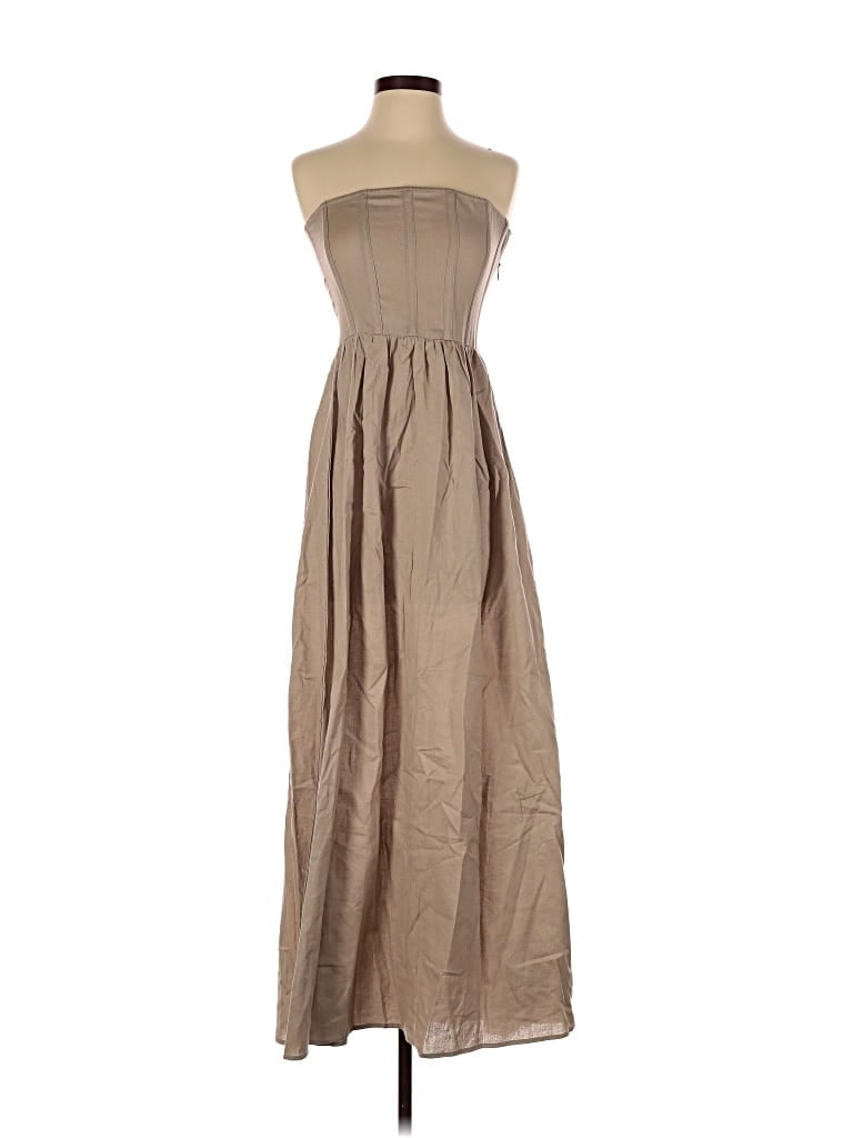 Pre-owned Prettylittlething Casual Dress In Brown