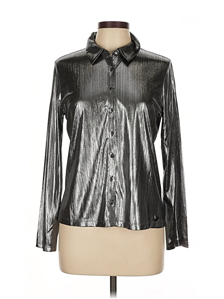 Pre-owned Tommy Hilfiger Long Sleeve Blouse In Silver