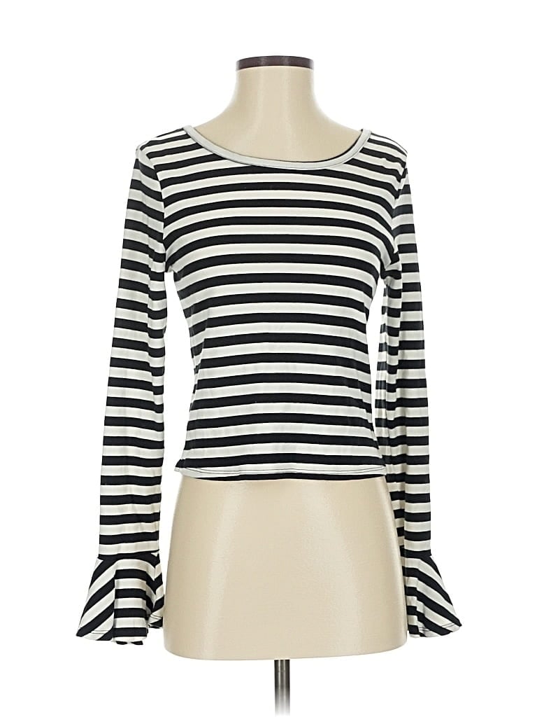 Pre-owned Maeve By Anthropologie Long Sleeve Top Black Boatneck Tops