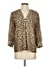 Smythe Animal Print Brown 3/4 Sleeve Blouse Size S - photo 1