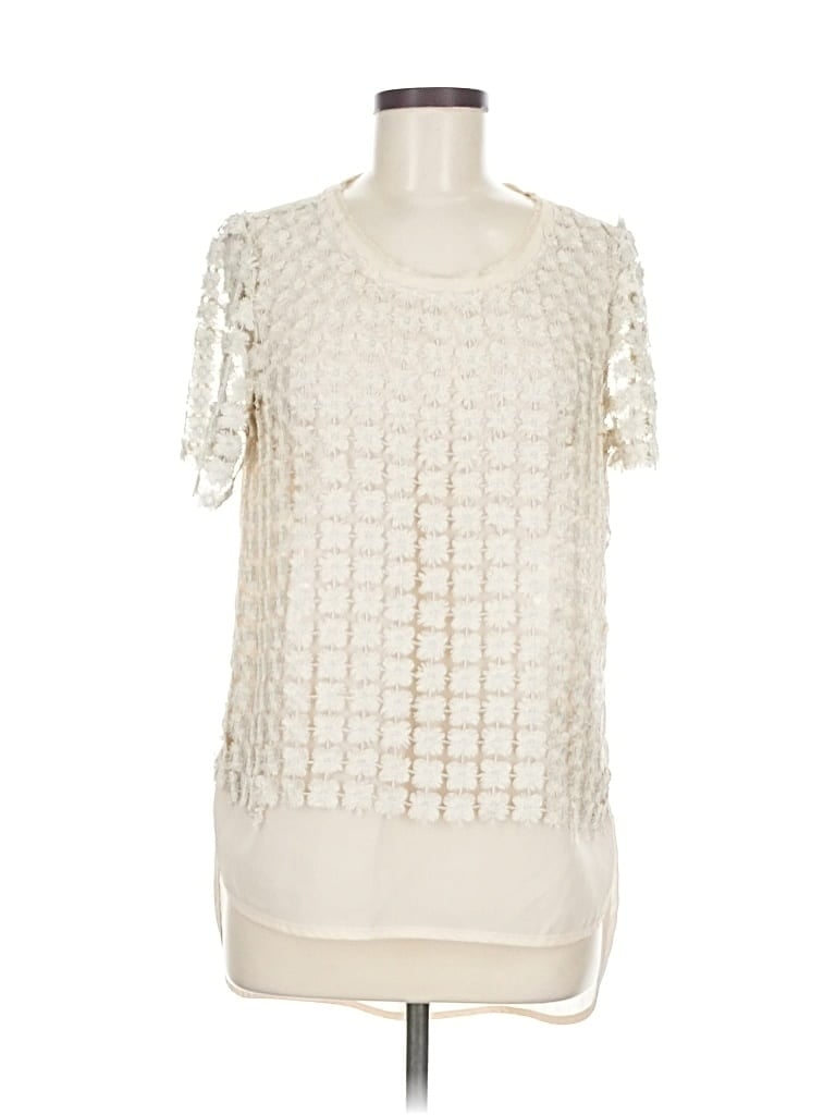Pre-owned Alberto Makali Short Sleeve Blouse In White