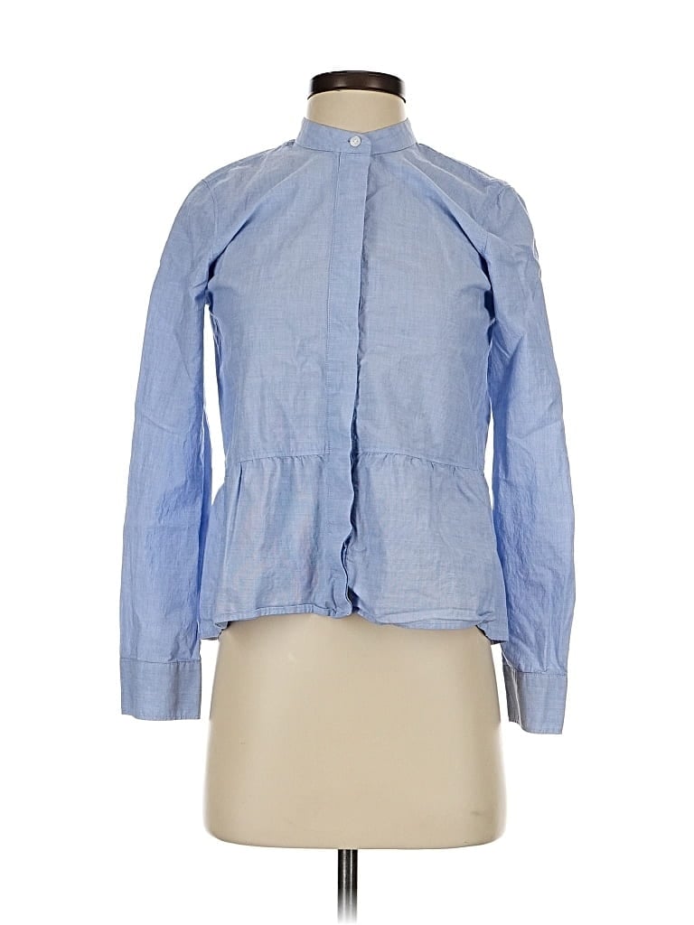 Pre-owned Madewell Long Sleeve Blouse In Blue