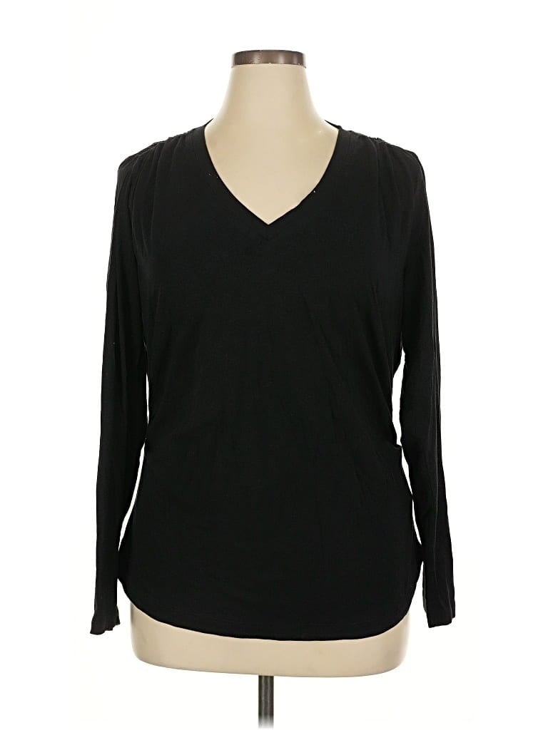 Pre-owned Athleta 3/4 Sleeve T-shirt In Black