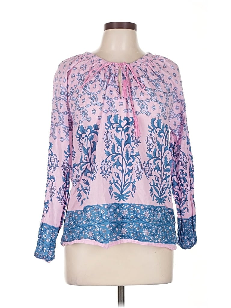 Pre-owned Cynthia Rowley Tjx Long Sleeve Blouse In Pink