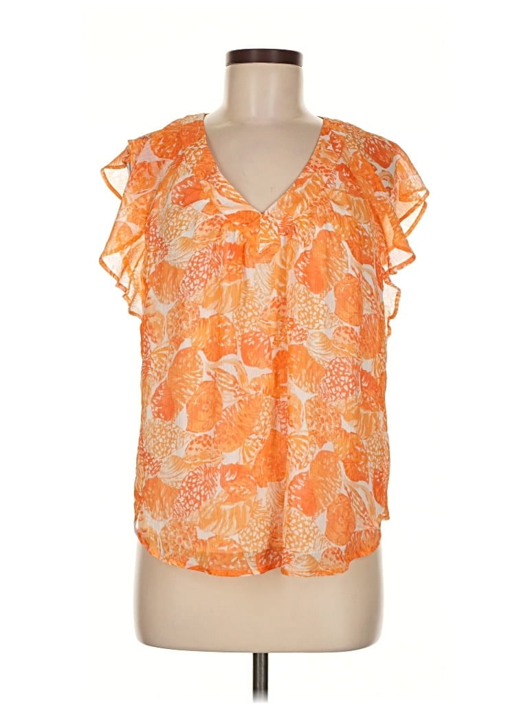 Pre-owned Ann Taylor Loft Sleeveless Blouse In Orange