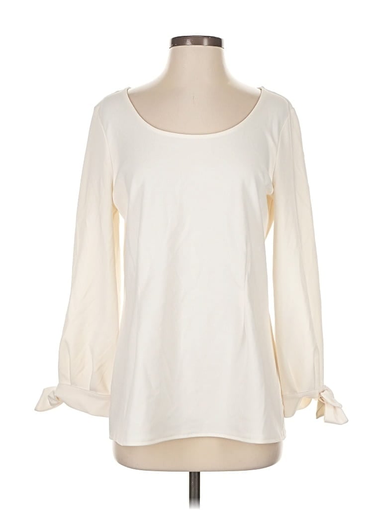 Pre-owned Ann Taylor Long Sleeve Blouse In White