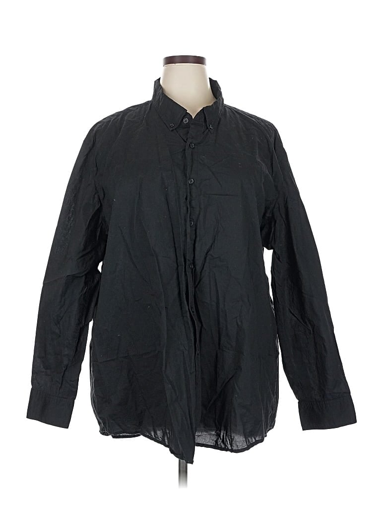 Pre-owned Norma Kamali Long Sleeve Button Down Shirt In Black