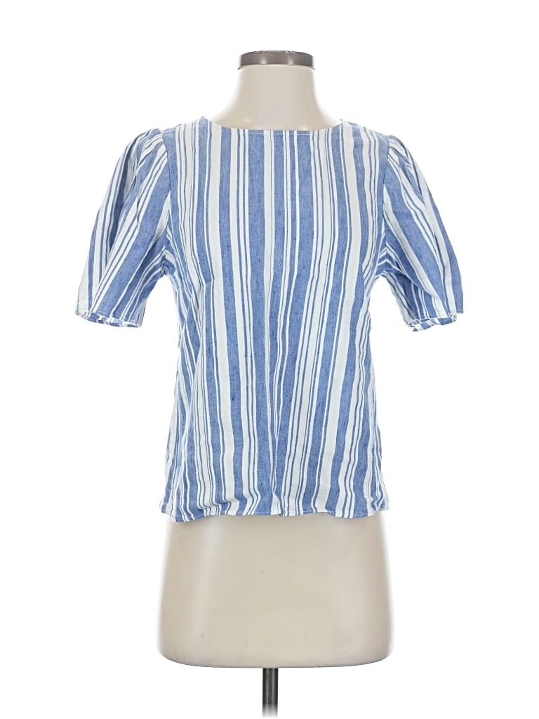 Pre-owned Cabi Short Sleeve Blouse In Blue