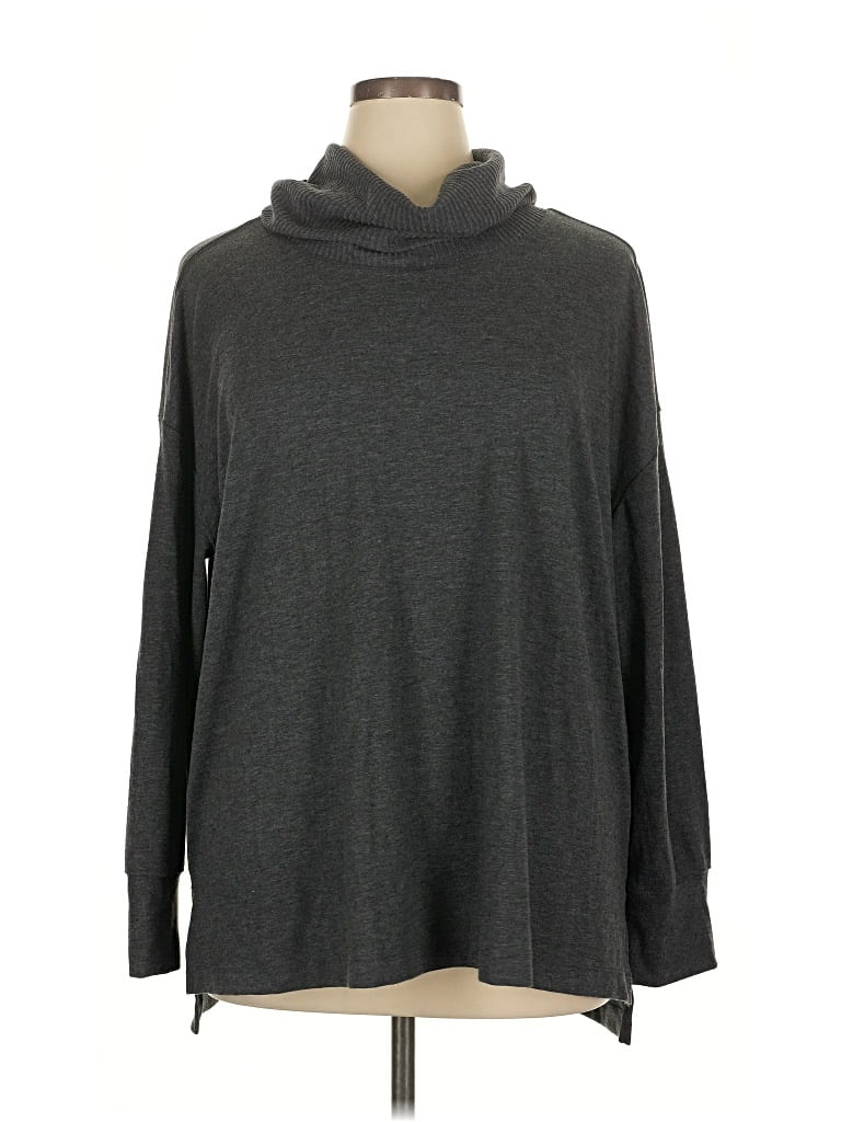 Pre-owned Ava & Viv Long Sleeve Turtleneck In Gray