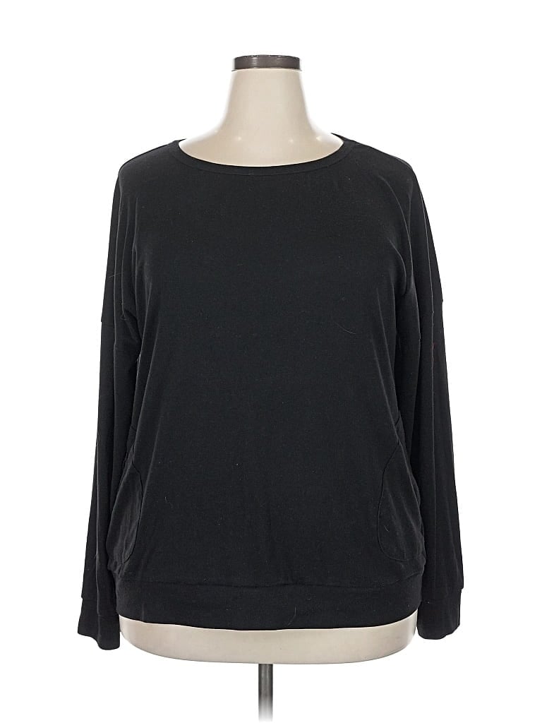 Pre-owned Unbranded 3/4 Sleeve T-shirt In Black