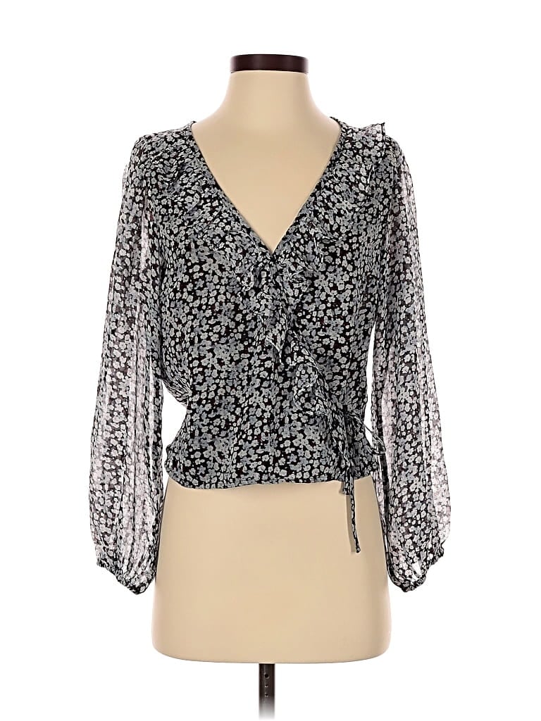 Pre-owned Abercrombie & Fitch 3/4 Sleeve Blouse In Black