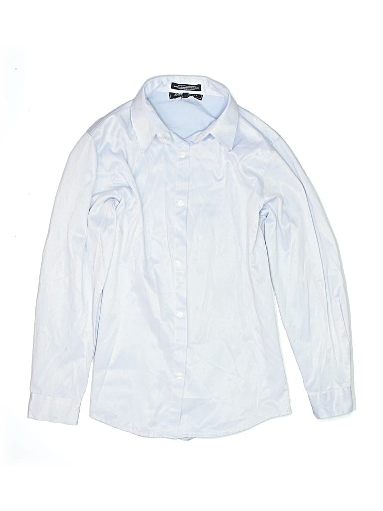 Pre-owned Assorted Brands Kids' Long Sleeve Button Down Shirt In Blue