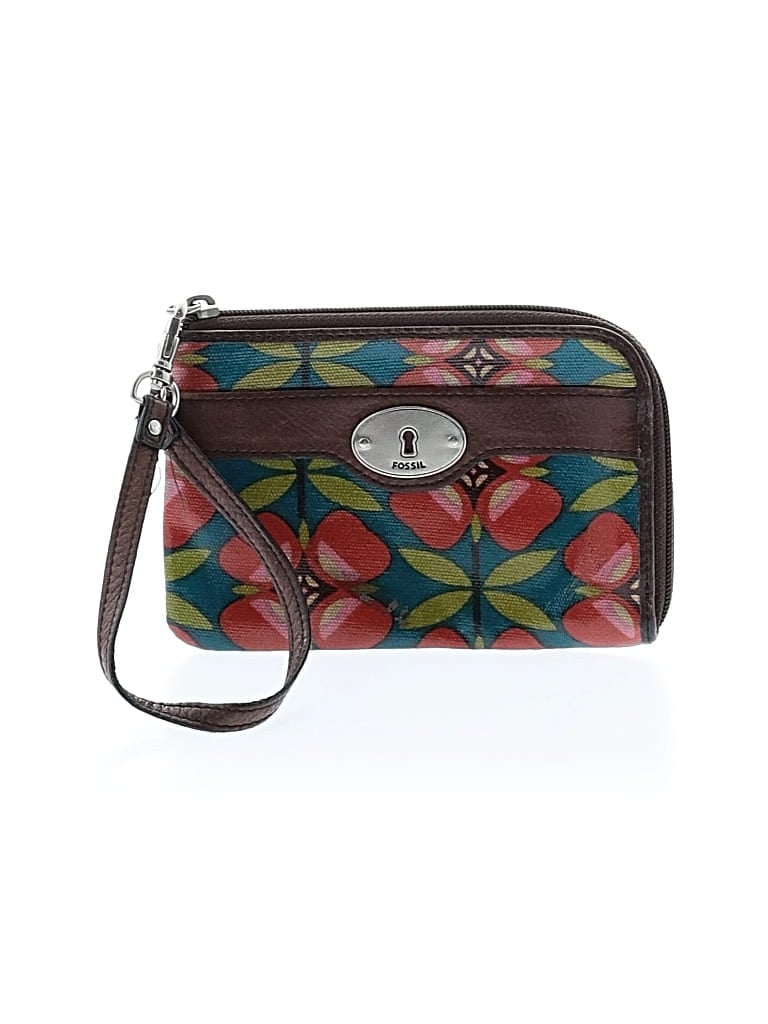 Pre-owned Fossil Leather Wristlet In Brown