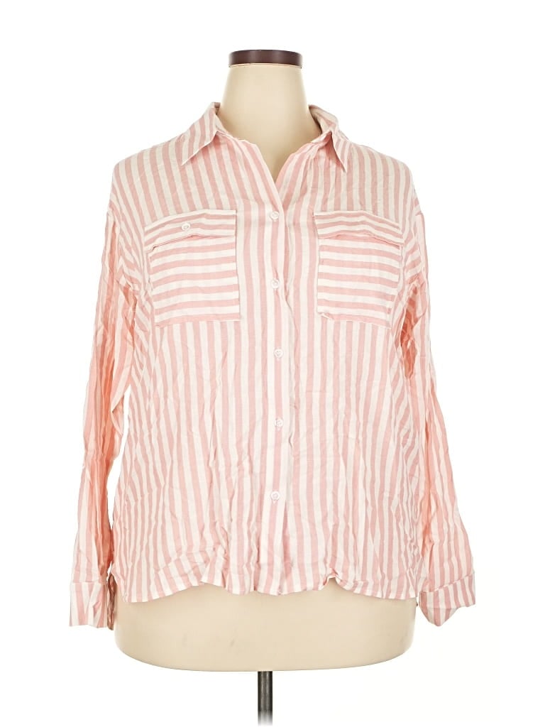Pre-owned Assorted Brands Long Sleeve Button Down Shirt In Pink