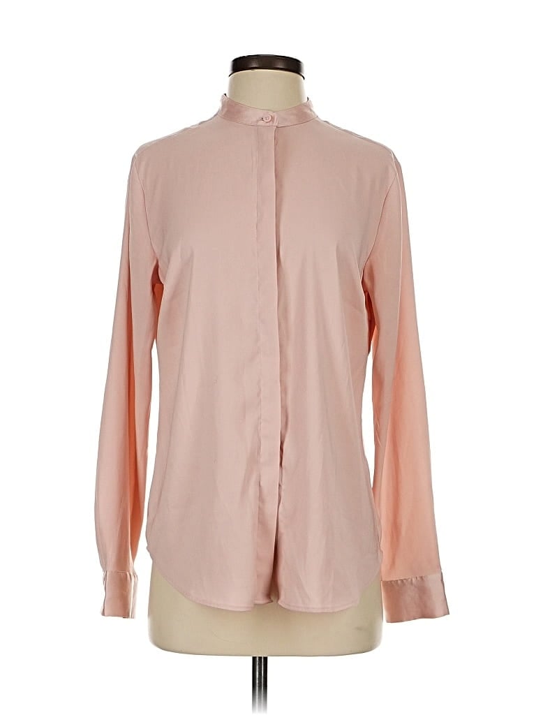 Pre-owned Ann Taylor Long Sleeve Blouse In Pink