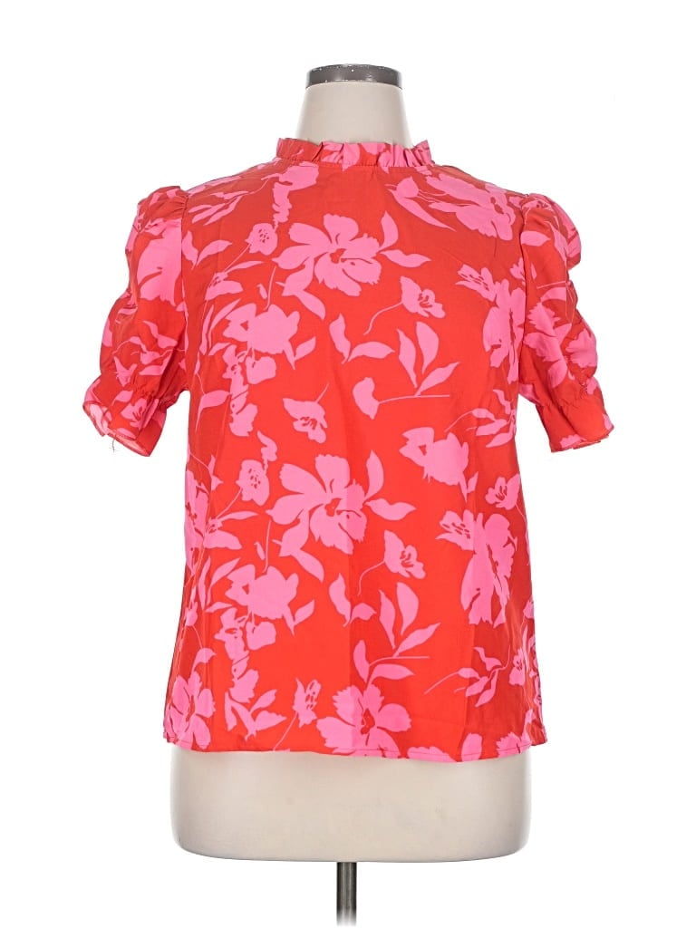 Pre-owned Unbranded Short Sleeve Blouse In Pink
