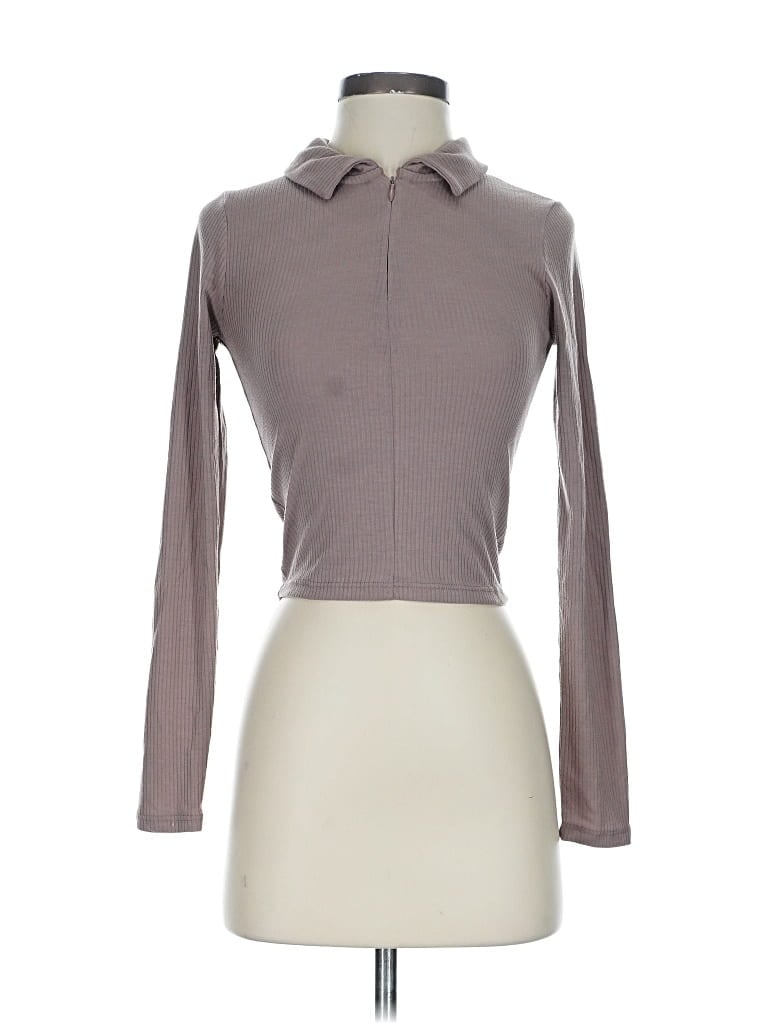 Pre-owned Assorted Brands Long Sleeve Polo Shirt In Gray