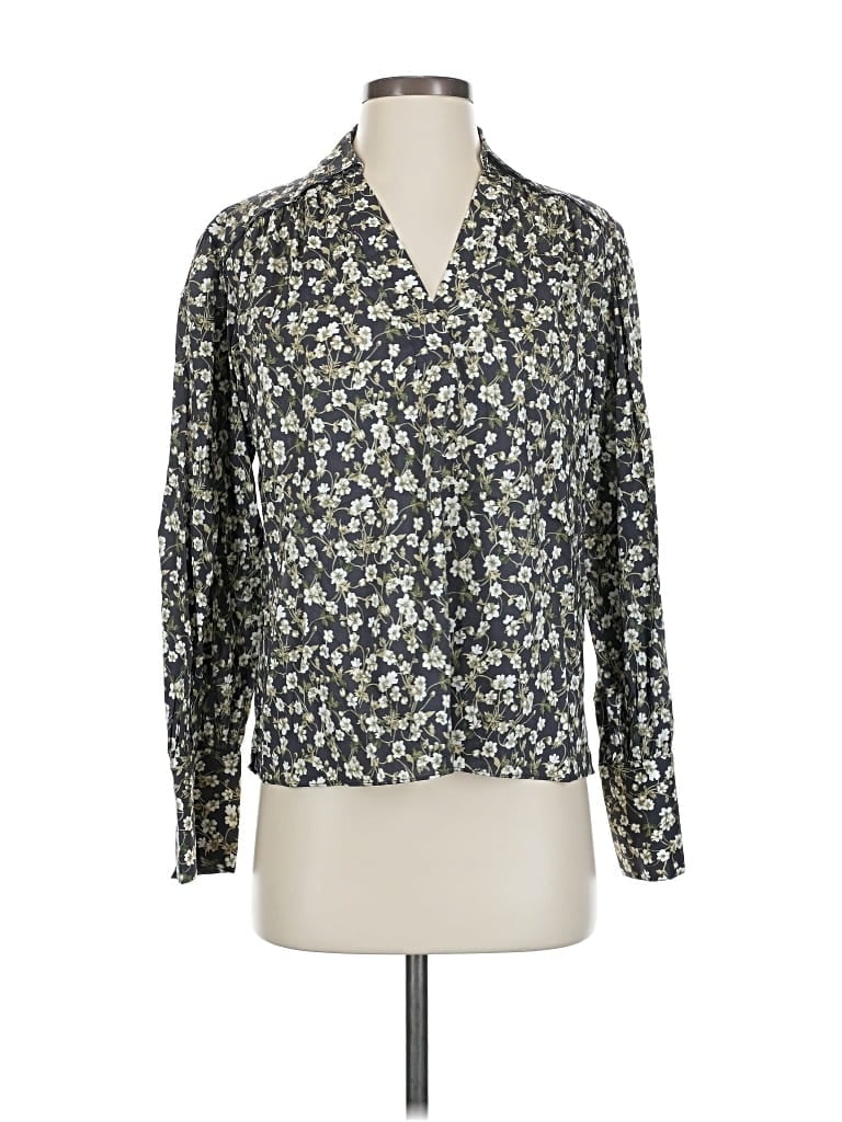 Pre-owned Madewell Long Sleeve Blouse In Green