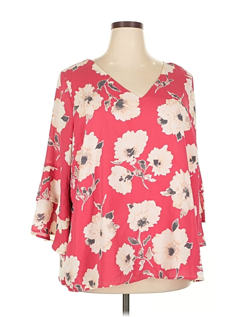 Pre-owned Skies Are Blue 3/4 Sleeve T-shirt In Pink