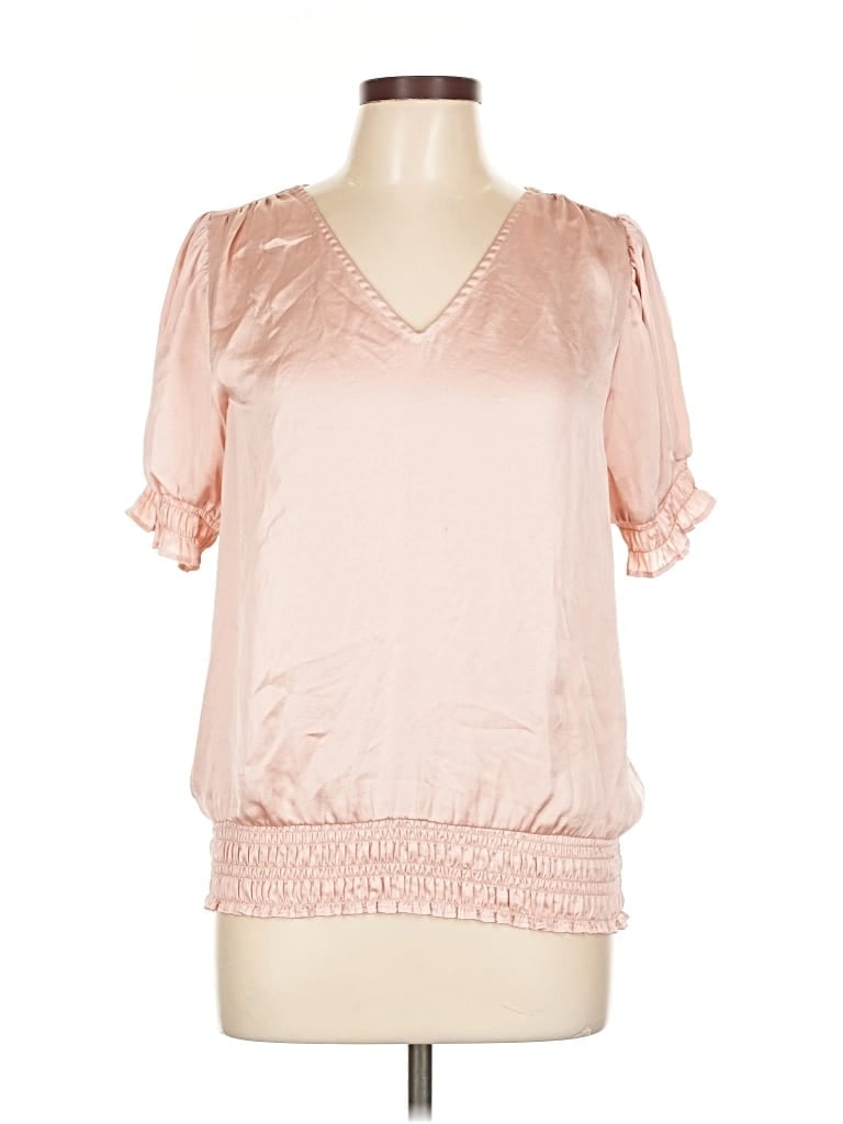 Pre-owned 1.state Short Sleeve Blouse In Pink