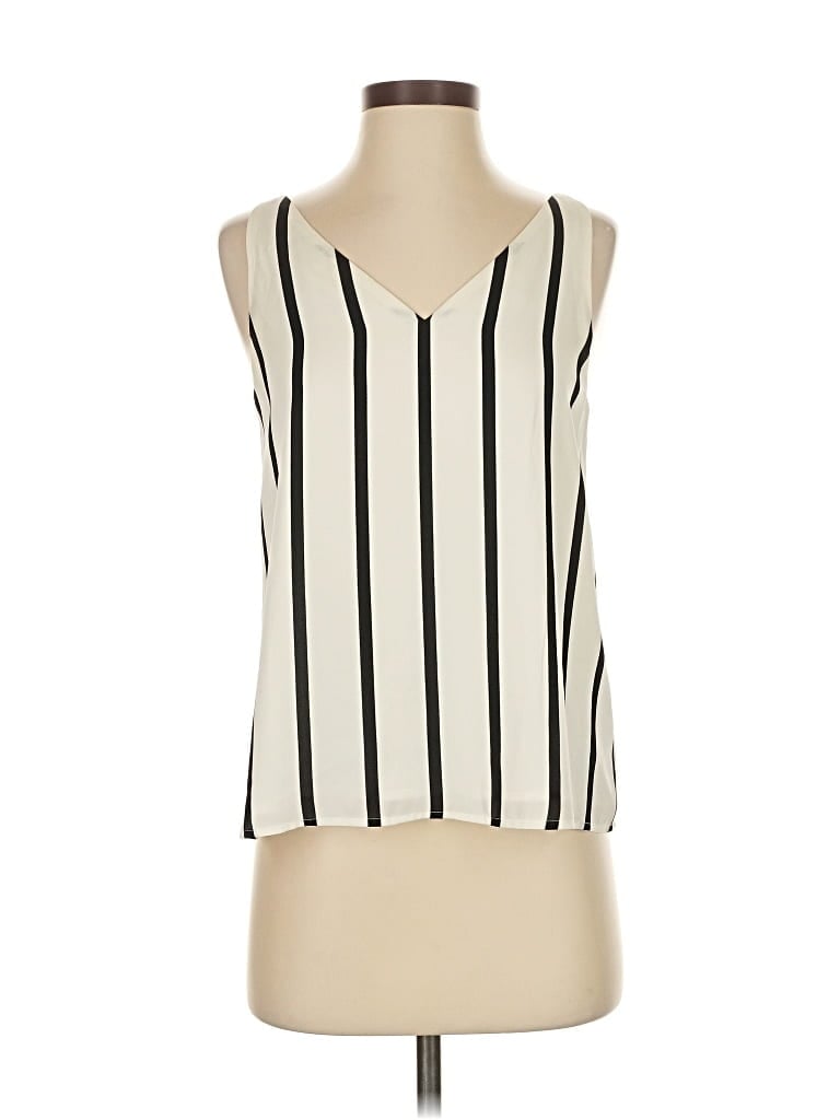 Pre-owned Express Sleeveless Blouse In White