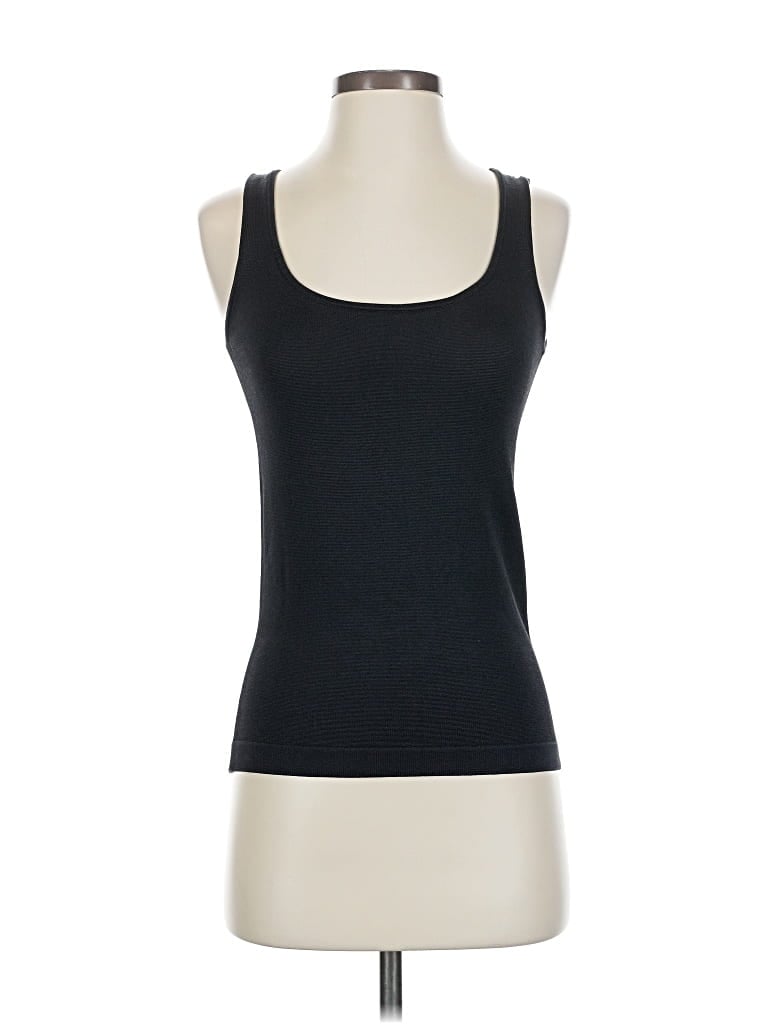 Pre-owned Linda Allard Ellen Tracy Tank Top Black Halter Neckline Tops