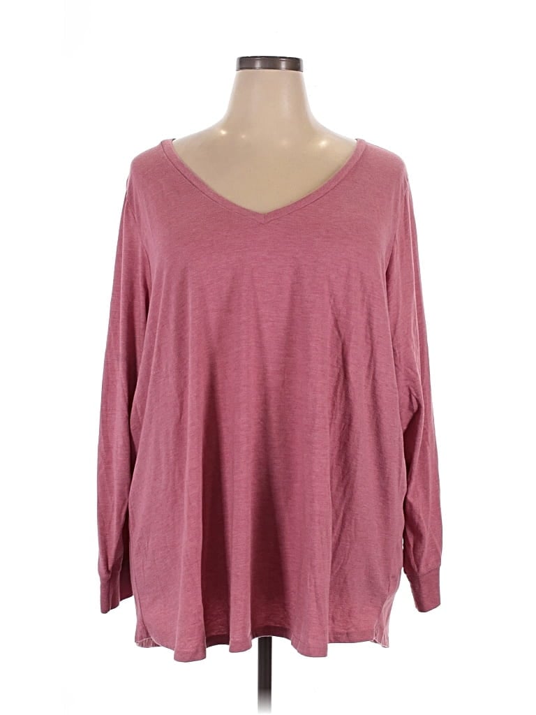Pre-owned Torrid 3/4 Sleeve T-shirt In Burgundy