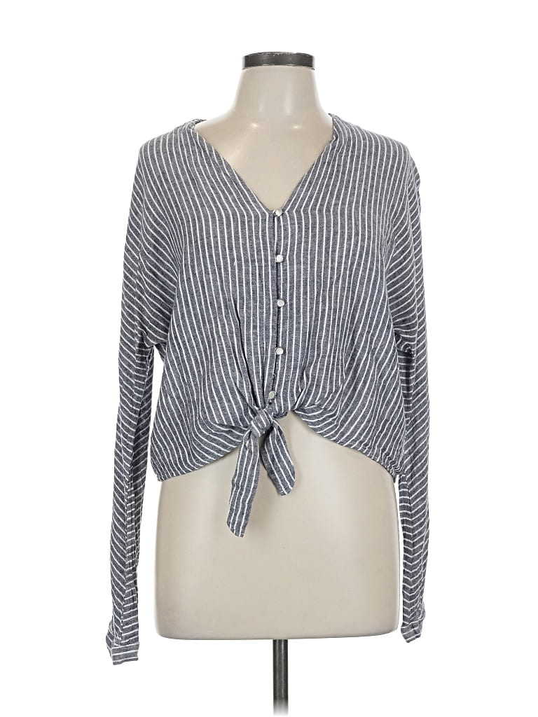 Pre-owned Rails Long Sleeve Blouse In Gray