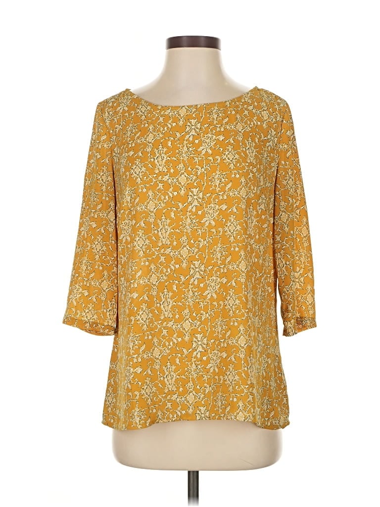 Pre-owned Hd In Paris 3/4 Sleeve Blouse In Yellow