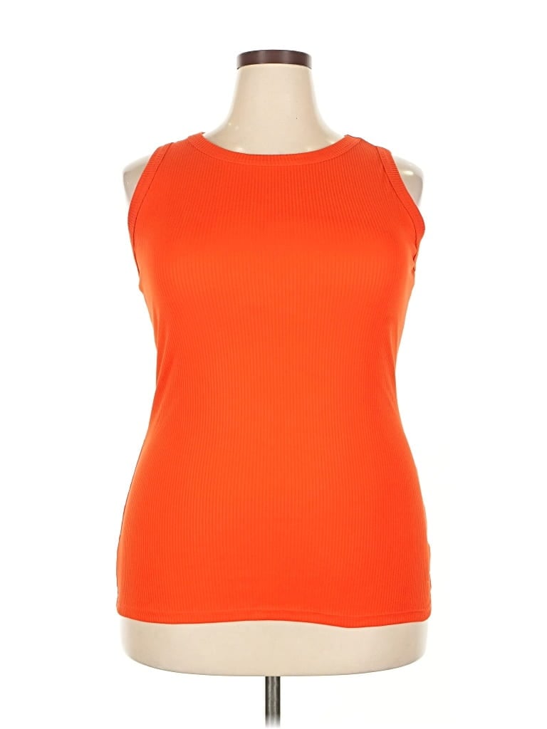 Pre-owned Lane Bryant Sleeveless Top Orange Halter Neckline Tops