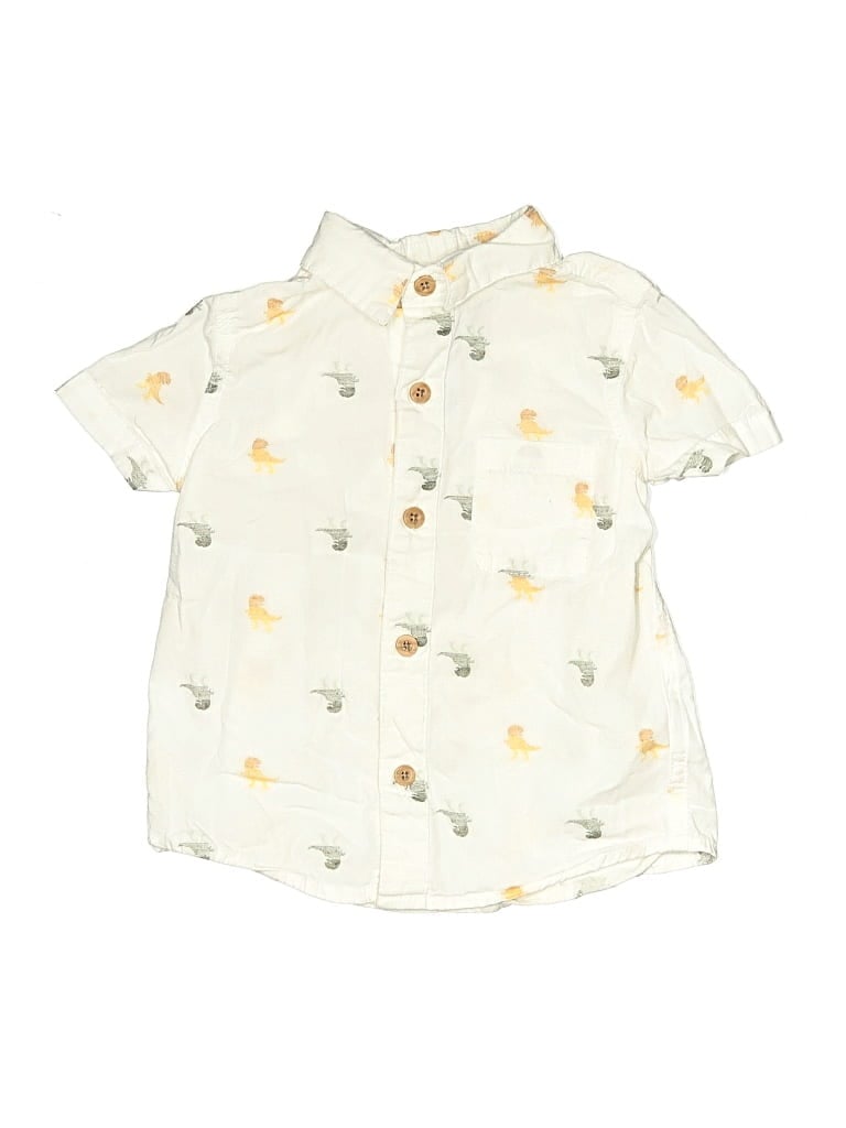 Pre-owned Tommy Bahama Kids' Short Sleeve Button Down Shirt In White