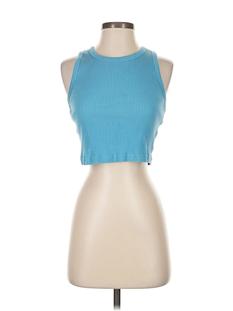 Pre-owned Uniqlo Tank Top Blue Halter Neckline Tops