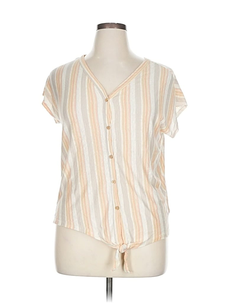Pre-owned Rachel Zoe Tjx Short Sleeve Blouse In Orange