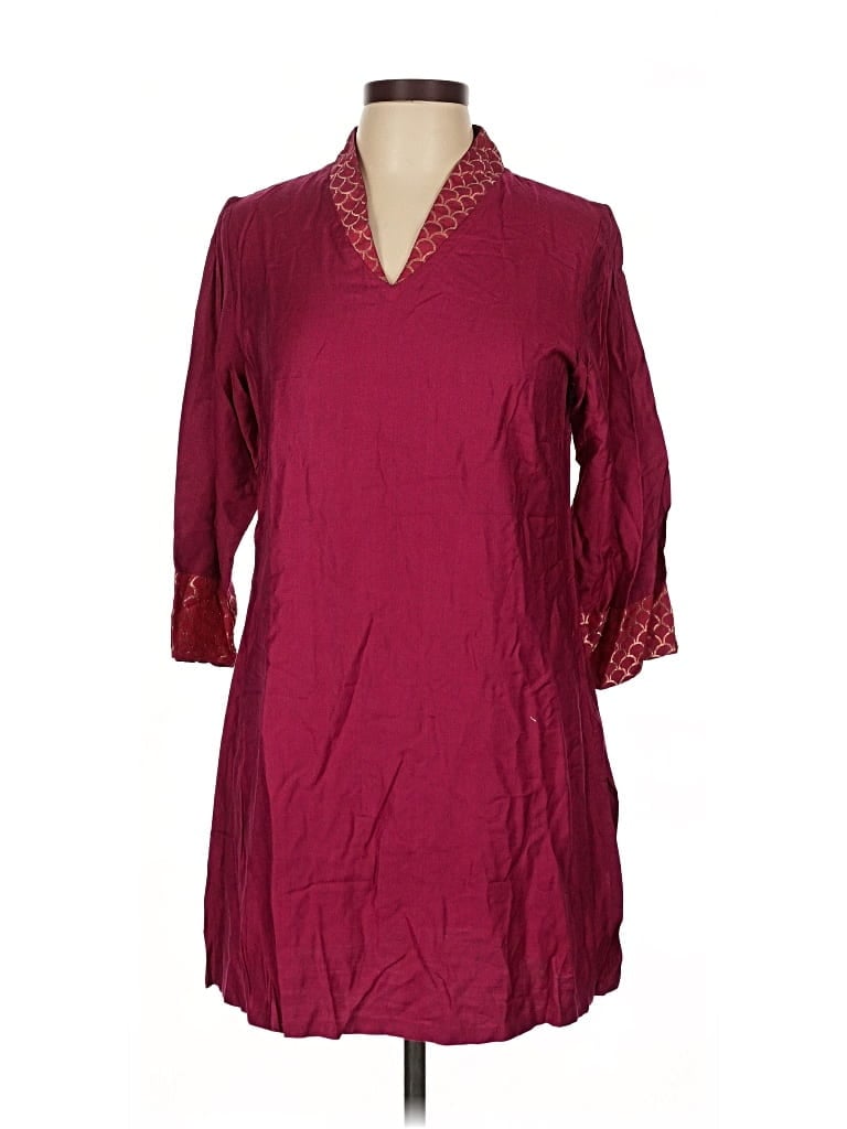 Pre-owned Fabindia Casual Dress In Burgundy