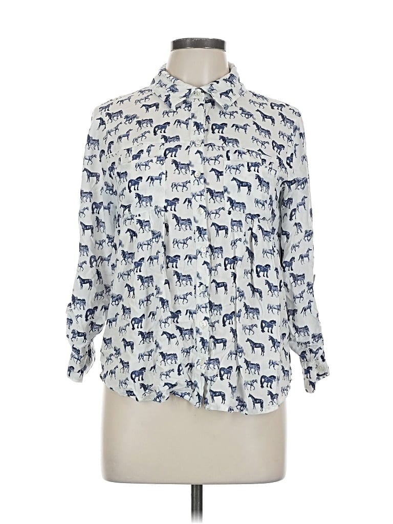 Pre-owned Style & Co Long Sleeve Blouse In White