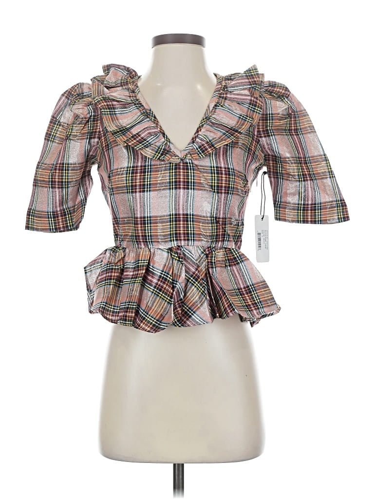 Pre-owned Saylor 3/4 Sleeve Blouse In Brown