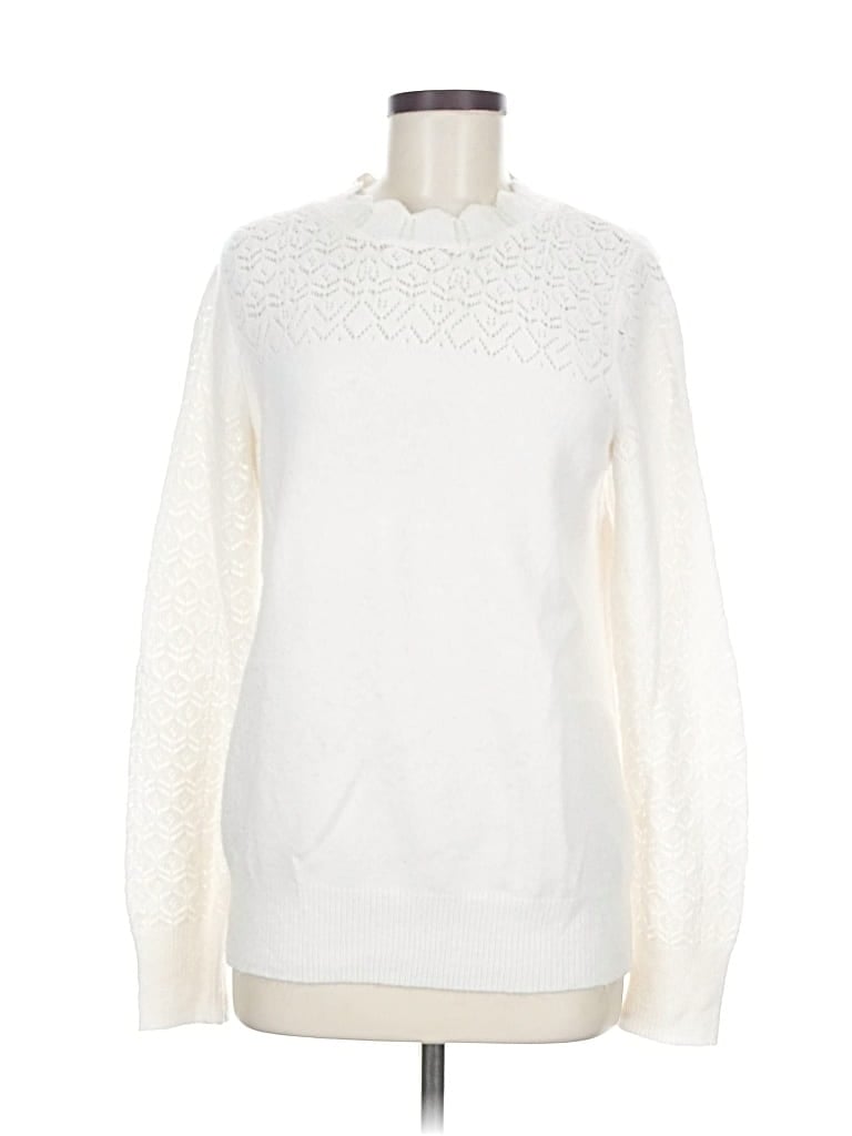 Pre-owned Liz Claiborne Pullover Sweater In White