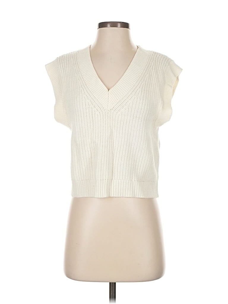 Pre-owned Divided By H&m Sweater Vest In White