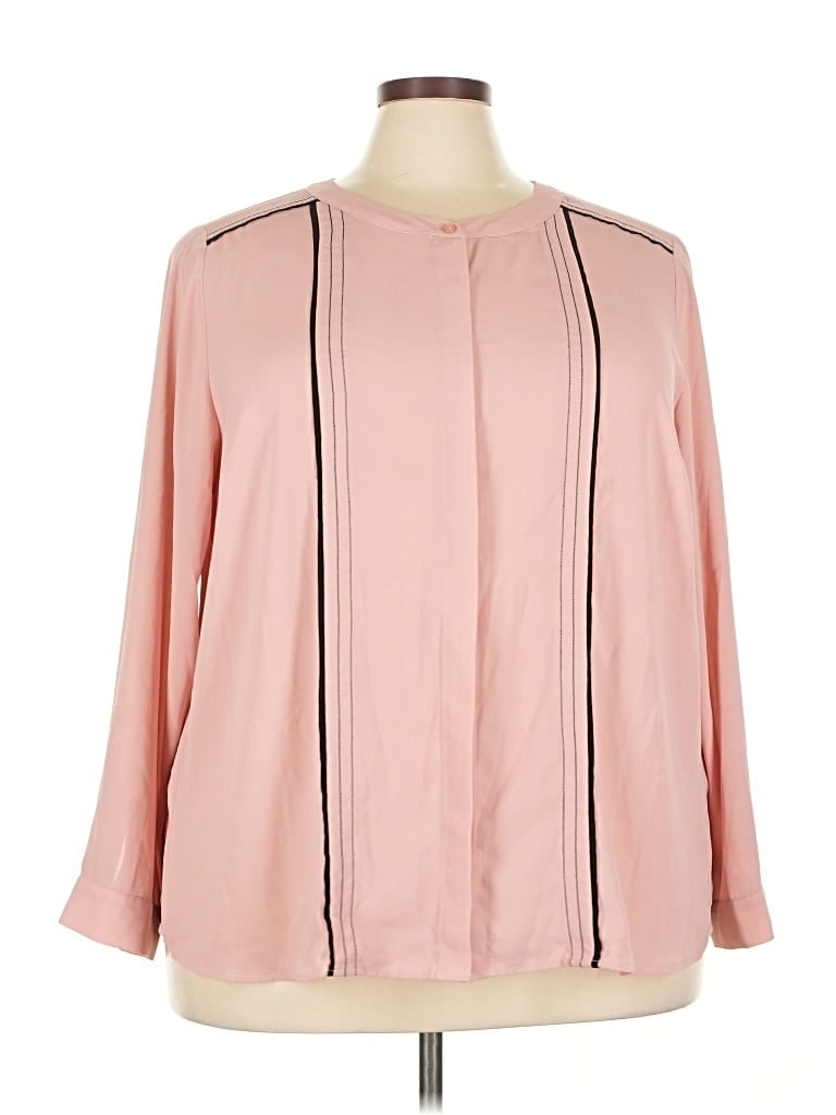 Pre-owned Eloquii Long Sleeve Blouse In Pink