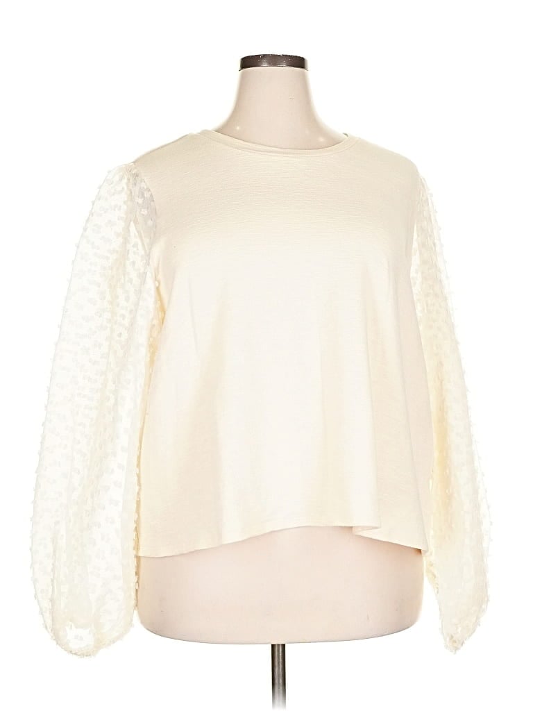 Pre-owned Maeve By Anthropologie Pullover Sweater In White