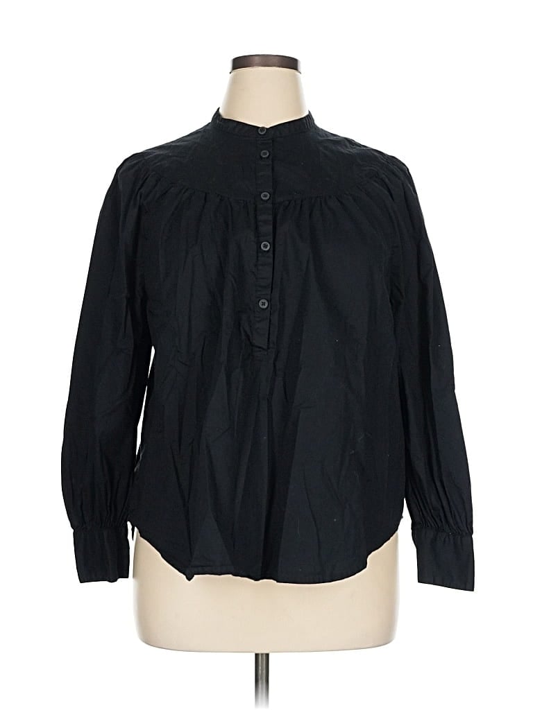 Pre-owned Old Navy Long Sleeve Blouse In Black