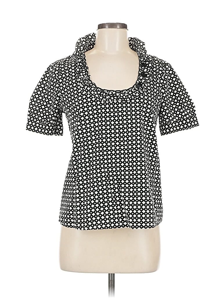 Pre-owned J.crew Factory Store Short Sleeve Blouse In Black