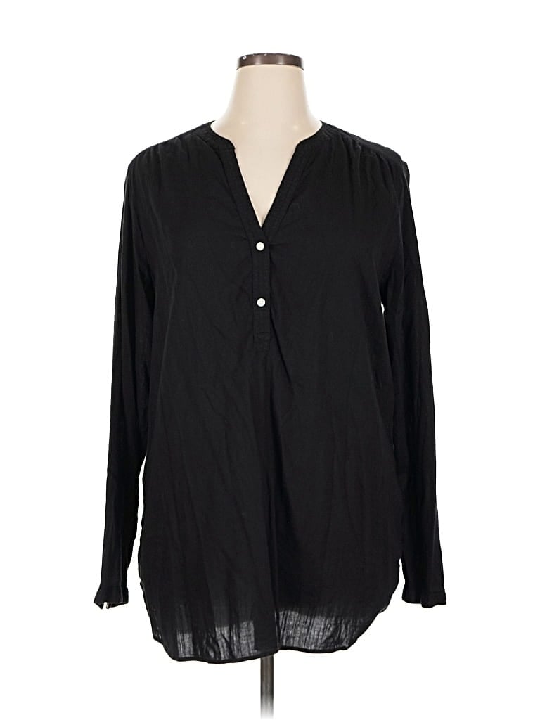 Pre-owned Old Navy Long Sleeve Blouse In Black